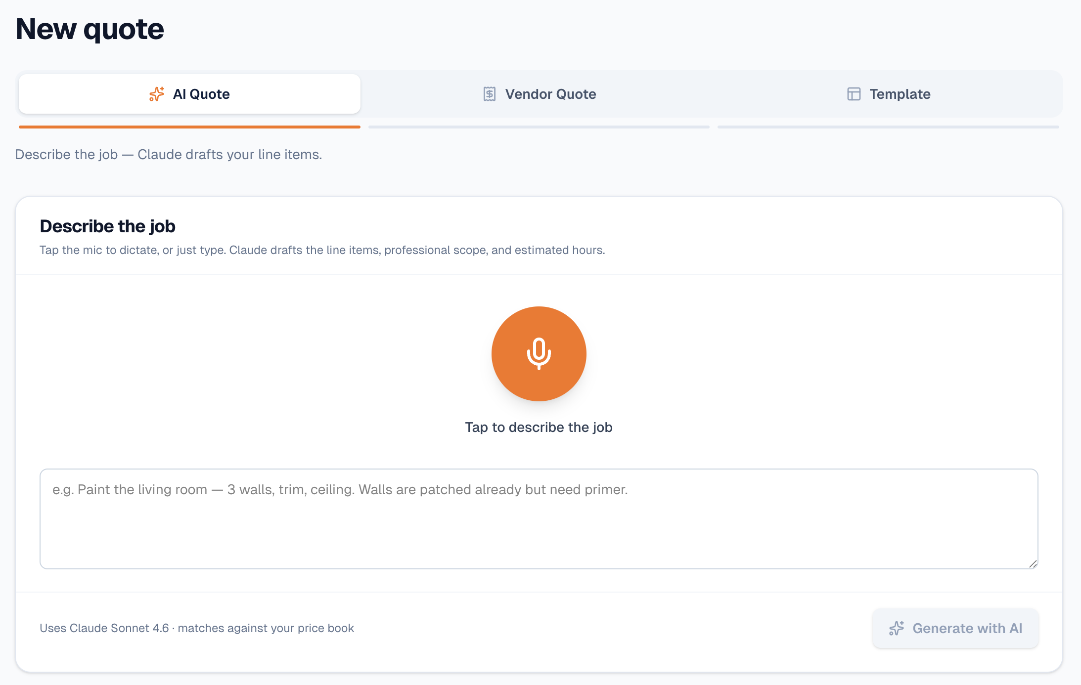 Build a complete quote in 60 seconds.